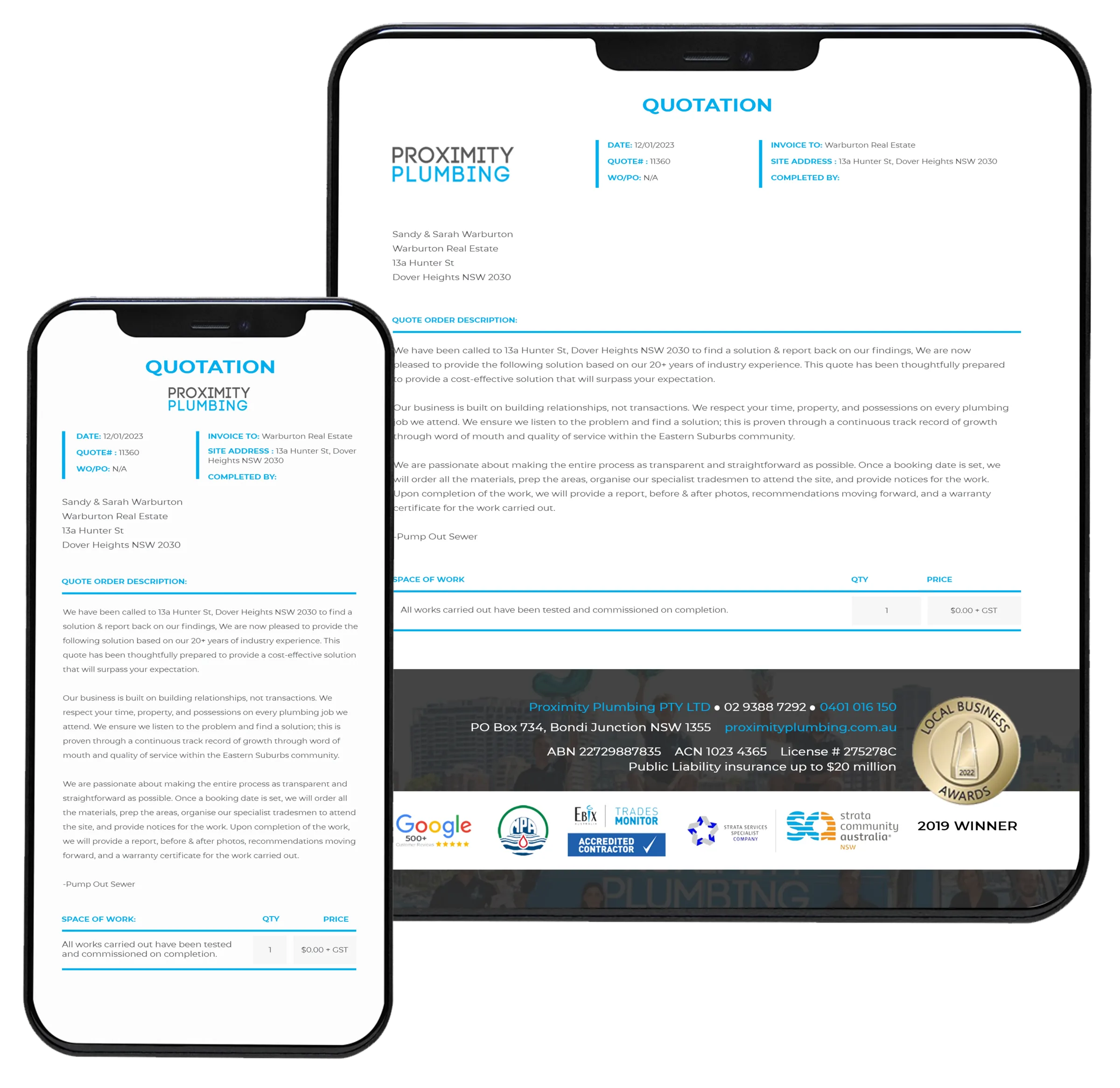 Your Plumbing Service Report